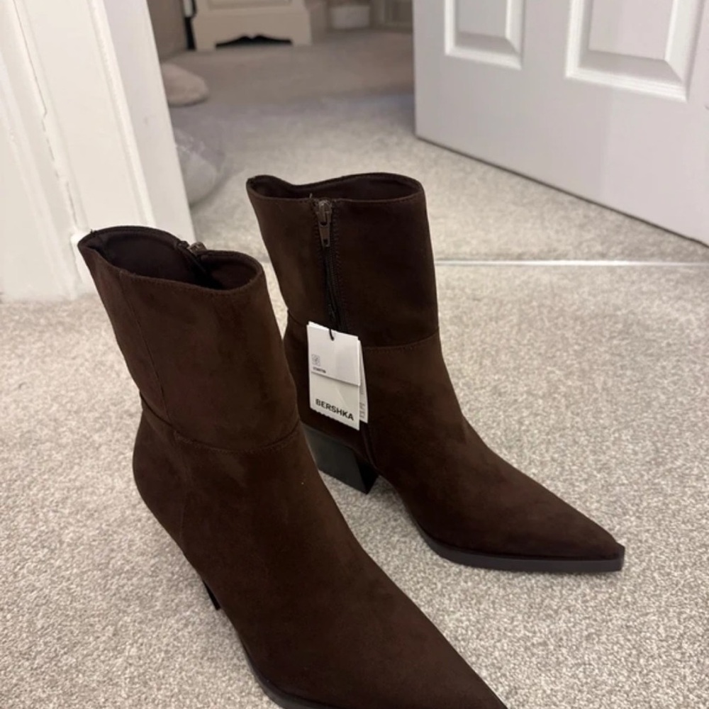 Bershka Chocolate Heeled Boots